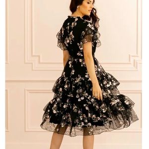 Nordstorm Rachel Parcell Tiered Mesh Dress-size M